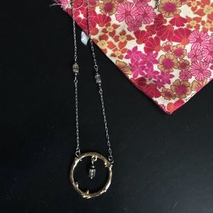 Brighton Silver & Gold Necklace w/ beaded crystals